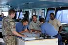 Disaster Relief Meeting aboard RFA Lyme Bay