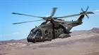 Merlin MK3A helicopter flying overn Californiaâ??s Mojave Desert during Exercise Black Alligator 201