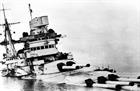 The Italian Battleship Cavour after the raid