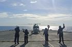 MASF personnel on the flight deck of RFA Lyme Bay