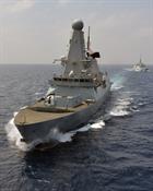 HMS Defender on her way to Indian International 