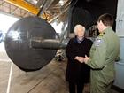 Hon Captain Dame Mary Peters CH DBE RNR with Cdr Roger Kennedy, CO 849 NAS