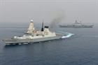 HMS Defender and HMS Hermes (INS Viraat)