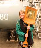 Chloe Phillips from the Kresen Kernow project with the Shovel