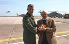 Cdr Steve Thomas presenting Alan Richardson with a Sqn plaque