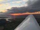 A view from the cockpit of the Grob 109 (looking towards Bournemouth) at 1500’ on the last flight of