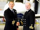 Lt Cdr Craig Whitson-Fay hands over 750 NAS to Lt Cdr Chris Newby