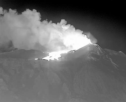 Royal Navy helicopter captures Mount Etna eruption