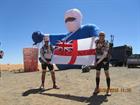 Flying the Flag – James Birchall (left) and Andre Milne 