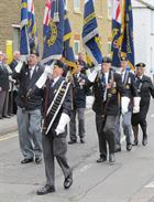Fleet Air Arm Association branch standard bearers at the parade
