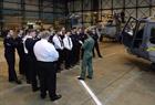 Lieutenant Brooksbank talking to the course in the 825 Squadron Hangars.