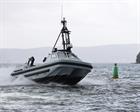 The autonomous mine warfare boat in action on the Clyde