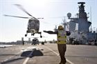 Navy Lynx lands on HMS Ocean
