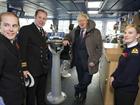 Boris Johnson on bridge of HMS Severn