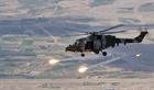 CHF Lynx helicopter releasing flares over Helmand