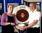Sarah Pike and Commodore Jock Alexander OBE at HMS Heron