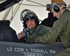 Ian Tidball in cockpit